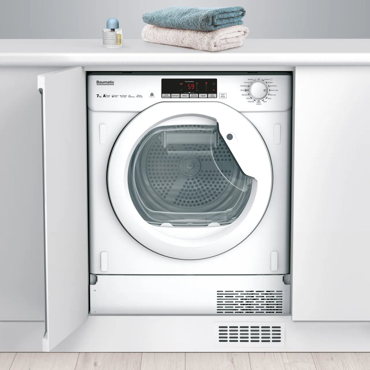 Baumatic BBTDH7A1TE Integrated 7Kg Heat Pump Tumble Dryer